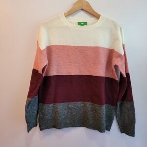 NWT Dip Color Block Striped Sweater Size S